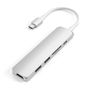 SATECHI Slim USB-C MultiPort Adapter V2 Silver, 4K HDMI, 2 x USB3.0, SD/MicroSD, USB-C