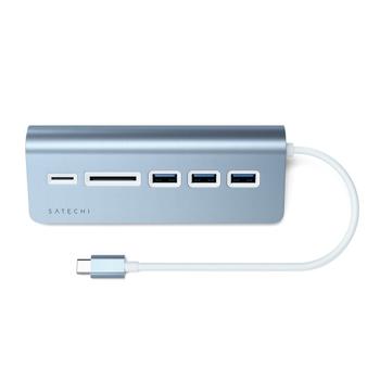 SATECHI USB-C USB-hubb och kortläsare i aluminium - Blå (ST-TCHCRB)