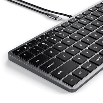 SATECHI Slim W1 Tastatur Designet for Mac & iOS, nordisk layout, USB-C, baklyste taster (ST-UCSW1M-ND)