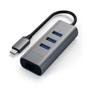 SATECHI USB-C hubb av aluminium - 3 portar USB 3.0 + Nätverk (RJ45)