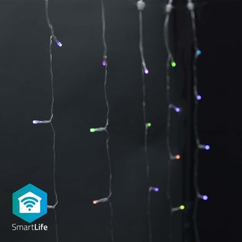 NEDIS SmartLife RGB Dekorativ LED 3m Gardin, Wi-Fi, RGB, 180 LEDs, 3m, Android / iOS (WIFILXC01C180)