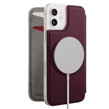 TWELVESOUTH Twelve South SurfacePad for iPhone 12 Mini ? Ultra-slim MagSafe leather wallet cover for iPhone 12 Mini - Plum Plum (12-2043)