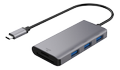 DELTACO USB-C 3.1 Gen 1 hub, USB-C, 3USB A, SD / mSD reader, spc gray