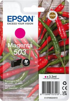 EPSON n 503 - 3.3 ml - magenta - original - blister with RF/ acoustic alarm - ink cartridge - for Expression Home XP-5200, XP-5205, WorkForce WF-2960DWF,  WF-2965DWF (C13T09Q34020)