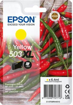 EPSON 503XL Singlepack - 6.4 ml - XL - gul - original - blister med RF-larm/ akustiskt larm - bläckpatron - för Expression Home XP-5200, XP-5205, WorkForce WF-2960DWF,  WF-2965DWF (C13T09R44020)