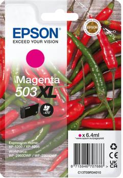 EPSON n 503XL - 6.4 ml - XL - magenta - original - blister with RF/ acoustic alarm - ink cartridge - for Expression Home XP-5200, XP-5205, WorkForce WF-2960DWF,  WF-2965DWF (C13T09R34020)