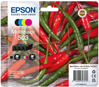 EPSON n 503 Multipack - 4-pack - black, yellow, cyan, magenta - original - blister with RF/ acoustic alarm - ink cartridge - for Expression Home XP-5200, XP-5205, WorkForce WF-2960DWF,  WF-2965DWF (C13T09Q64020)