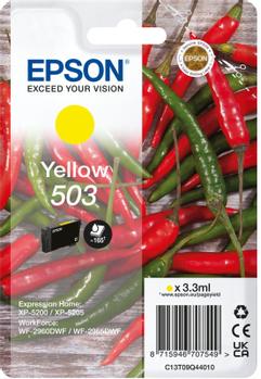 EPSON n 503 - 3.3 ml - yellow - original - blister with RF/ acoustic alarm - ink cartridge - for Expression Home XP-5200, XP-5205, WorkForce WF-2960DWF,  WF-2965DWF (C13T09Q44020)