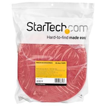 STARTECH 100FT. HOOK AND LOOP ROLL - RED - RESUABLE ACCS (HKLP100RD)