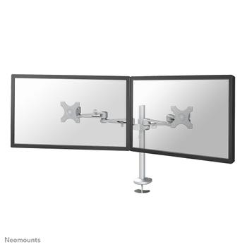Neomounts by Newstar FPMA-D935DG Desk Mount Grommet Dual Flatscreen 10-27inch VESA 75x75/ 100x100mm tilt swivel rotatable pivot 12kg silver (FPMA-D935DG)