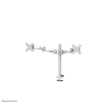 Neomounts by Newstar FPMA-D935DG Desk Mount Grommet Dual Flatscreen 10-27inch VESA 75x75/ 100x100mm tilt swivel rotatable pivot 12kg silver (FPMA-D935DG)