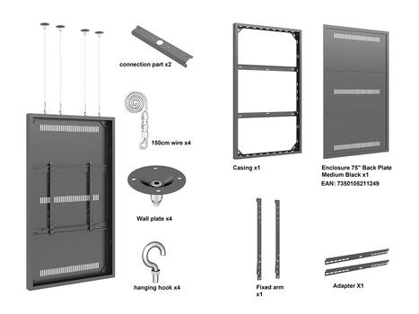 MULTIBRACKETS M Pro Series - Enclosure 75" Wire Large Black (7350105213731)