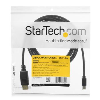 STARTECH "1,8m Mini DisplayPort to DisplayPort 1.2 Adapter Cable M/M - DisplayPort 4k" (MDP2DPMM6)