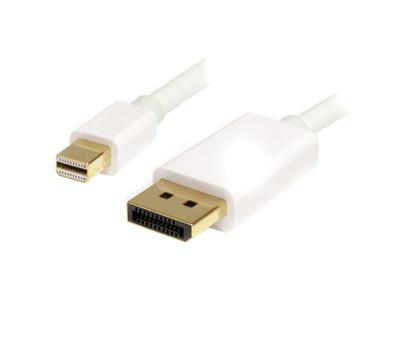 StarTech 2m White Mini DisplayPort to DisplayPort 1.2 Adapter Cable 4k - DisplayPort-kabel - Mini DisplayPort (hann) til DisplayPort (hann) - 2 m - hvit (MDP2DPMM2MW)