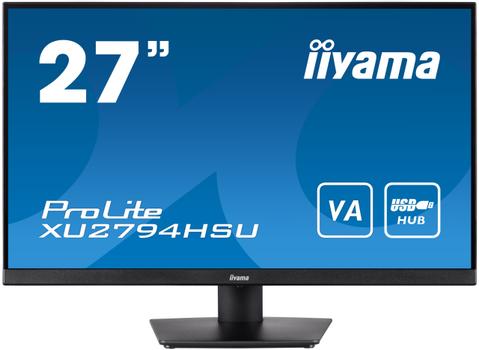 IIYAMA a ProLite XU2794HSU-B1 - LED monitor - 27" - 1920 x 1080 Full HD (1080p) @ 75 Hz - VA - 250 cd/m² - 3000:1 - 4 ms - HDMI, DisplayPort - speakers - matte black (XU2794HSU-B1)