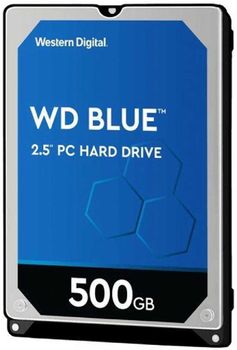 WESTERN DIGITAL WD Blue Mobile 500GB HDD 5400rpm SATA serial ATA 6Gb/s 128MB cache 2.5inch RoHS compliant intern Bulk (WD5000LPZX)