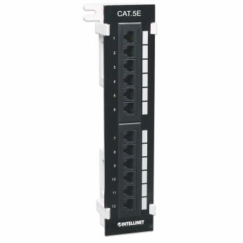 INTELLINET Wall-mount patch panel 12 ports UTP Cat.5e black (162470)