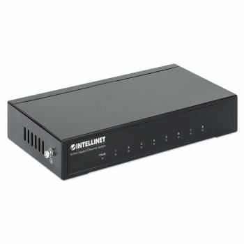 INTELLINET Network Switch, 8-Port (RJ45) , Desktop, Metal Case, 10/ 100/ 1000 Mbit/ s, Black, Retail Box (530347)