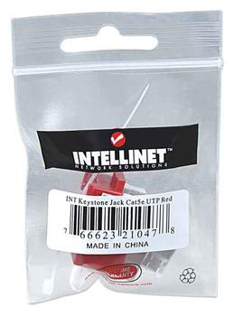 INTELLINET Keystone Jack Cat5e UTP RJ45 punch-down red (210478)