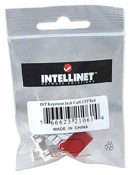 INTELLINET Keystone Jack Cat6 UTP RJ45 punch-down red (210614)