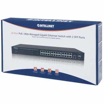 INTELLINET Net Switch 1000T 24P PoE+ (2 SFP-Ports) [bk] (560559)