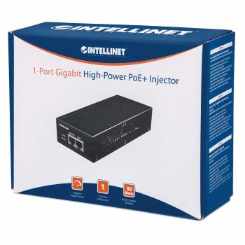 INTELLINET Net Adapter PoE+ Injektor (Strom/ 2xRJ-45) [bk] (560566)