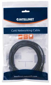 INTELLINET Patchkabel RJ45 U/UTP Cat6 3.00m schwarz (342070)