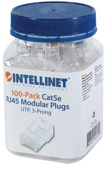 INTELLINET Modular Plugs RJ45 UTP for solid  8p8c, Cat5e, 100 plugs in jar (502399)