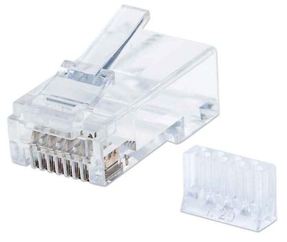 INTELLINET Modular plug RJ45 8P8C Cat6 UTP for solid wire 90 plugs in jar (790604)