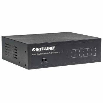 INTELLINET Gigabit switch 8x 10/ 100/ 1000 Mbps RJ45 PoE/PoE+ 802.3at/ af 60W VLAN (561204)