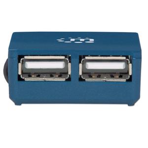 MANHATTAN USB 2.0 Hub 4 ports S›lv Bus-Power Kabel:76cm 45x45x9mm 14g Retail (160605)