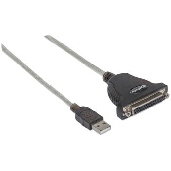 MANHATTAN Converter,  USB to Parallel,  USB A-male/ DB25-female,   Silver, Blister (336581)