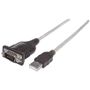 MANHATTAN Converter, USB to Serial,  USB A-male/DB9-male, Silver,  Polybag