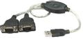 MANHATTAN Converter, USB to Serial,   USB A-male/2x DB9-male, Black,  Blister