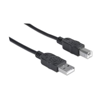 MANHATTAN MH Cable, Hi-Speed USB 2.0, A-Male/ B-Male,  5m, Black, Polyba (337779)