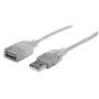 MANHATTAN USB Kabel A -> A St/Bu 1.80m silber Verl.