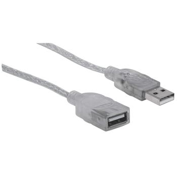 MANHATTAN USB Kabel A -> A St/Bu 1.80m silber Verl. (336314)