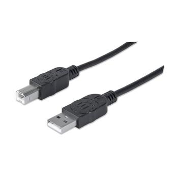 MANHATTAN USB 2.0 AB-kabel 1,8 meter 1 fladt og 1 kvadratisk stik (333368)