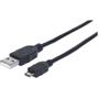 MANHATTAN USB 2.0 USB-kabel 3m Sort