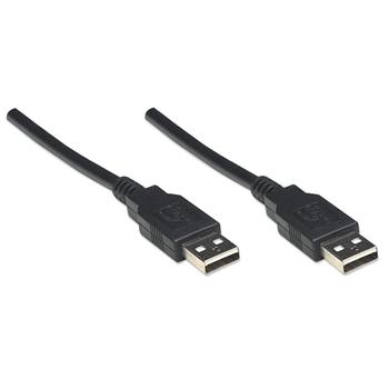 MANHATTAN Hi-Speed USB Cable, USB 2.0, Type-A Male to Type-A Male, 1.8 m (6 ft.), Black (306089)