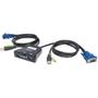 MANHATTAN 2-Port Mini KVM Switch, USB, Audio, Black