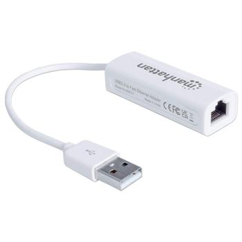 MANHATTAN USB Adapter USB 2.0 -> RJ45 Fast Ethernet weiß (506731)