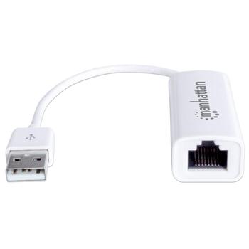 MANHATTAN USB Adapter Manhattan USB 2.0 -> RJ45 Fast Ethernet    weiß (506731)