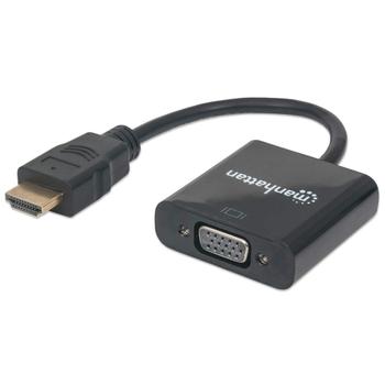 MANHATTAN Konverter HDMI -> VGA St/Bu schwarz Polybag (151467)