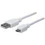 MANHATTAN MH Cable, Hi-Speed USB 2.0, A-Male/Micro B-Male, 1,8 m, whit