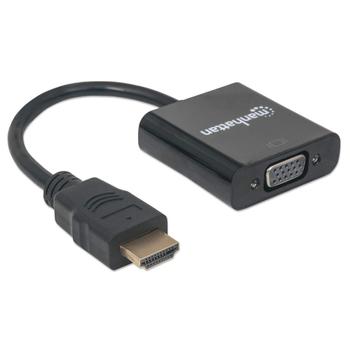 MANHATTAN Konverter HDMI -> VGA St/Bu schwarz Polybag (151467)