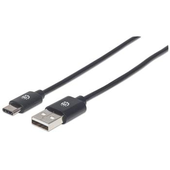 MANHATTAN USB 2.0 USB Type-C kabel 1m Sort  (353298)
