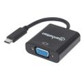 MANHATTAN MH Converter, USB-C 3.1 Male/VGA-Female, Black, Blister