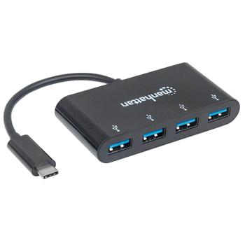 MANHATTAN SuperSpeed USB 3.1 Gen 1 C Hub, 4 A Ports, Bus Power (162746)