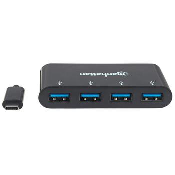 MANHATTAN SuperSpeed USB 3.1 Gen 1 C Hub, 4 A Ports, Bus Power (162746)